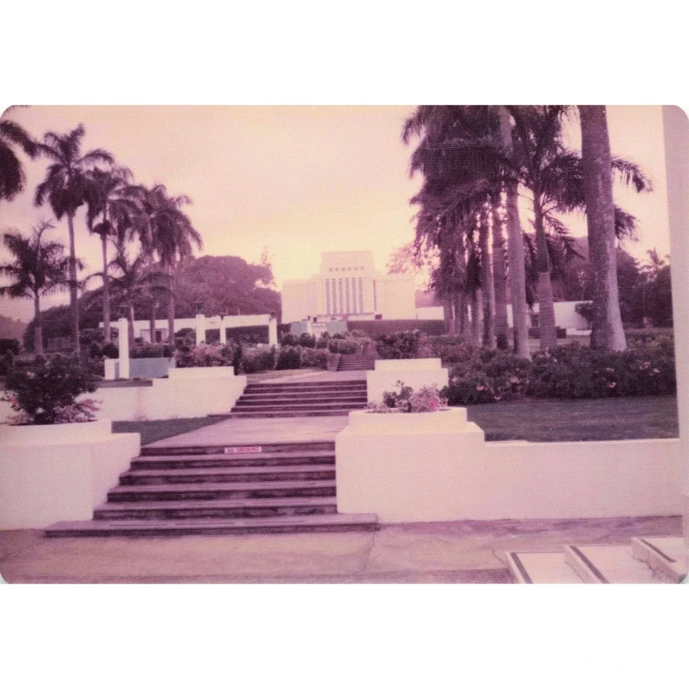 Vintage 1970s Laie Hawaii Temple Oahu Dusk Scenic Photos Lot of 3 - Picture 3 of 3